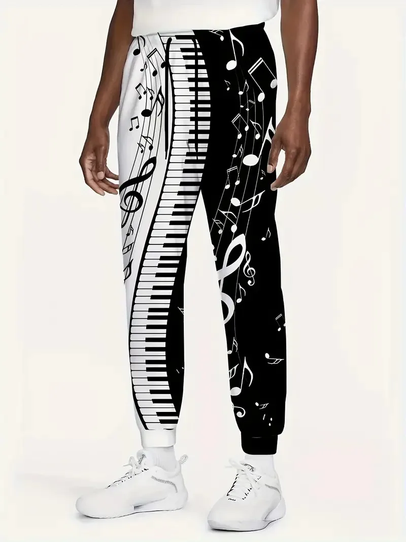 

The new men's trousers for Spring and Autumn 2025 feature a casual fashionable and comfortable 3D note pattern print