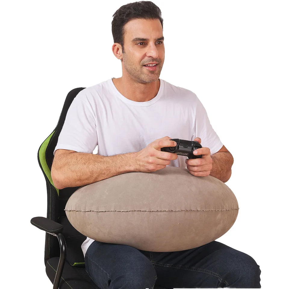 Multifunctional Half Moon Inflatable Pillow Special Design For Office Reading & Gaming Lazy Crescent Body Supplement
