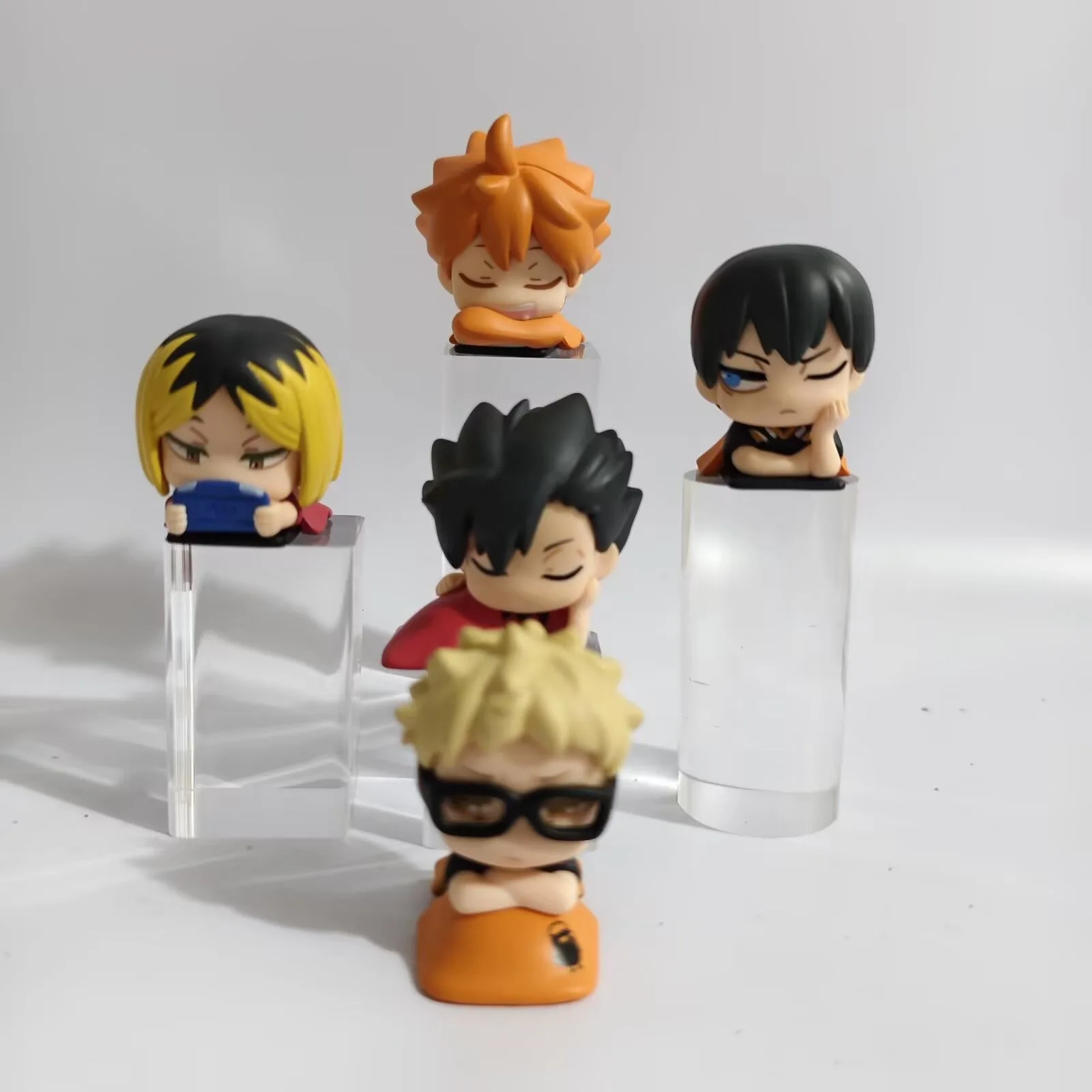 

5 Sleeping Haikyuu Boys Figures Bokuto Hinata Tsukishima Anime Decor Collection