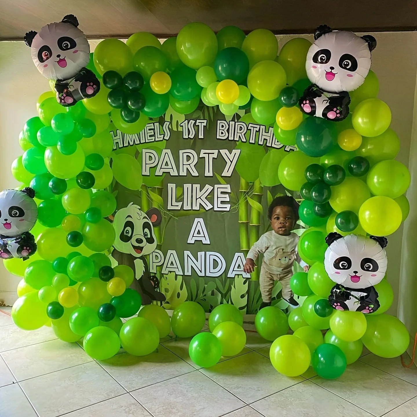 2 Pcs Panda Large Mylar Foil Balloons Jungle Safari Animals Theme Birthday Party Decorations Kids Gift Shower Decor Supplies view 4