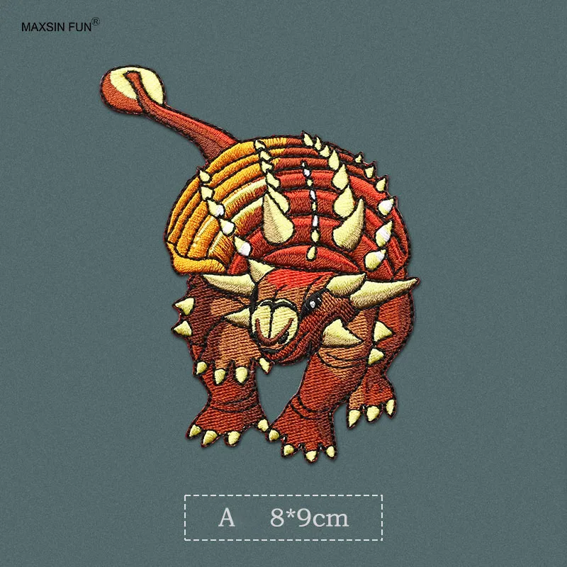 ชุดสะสมไดโนเสาร์1ชิ้นรีดติดด้านหลังสำหรับกระเป๋าเสื้อผ้าการตกแต่ง DIY การ์ตูนสัตว์สติกเกอร์ติดด้านหลัง