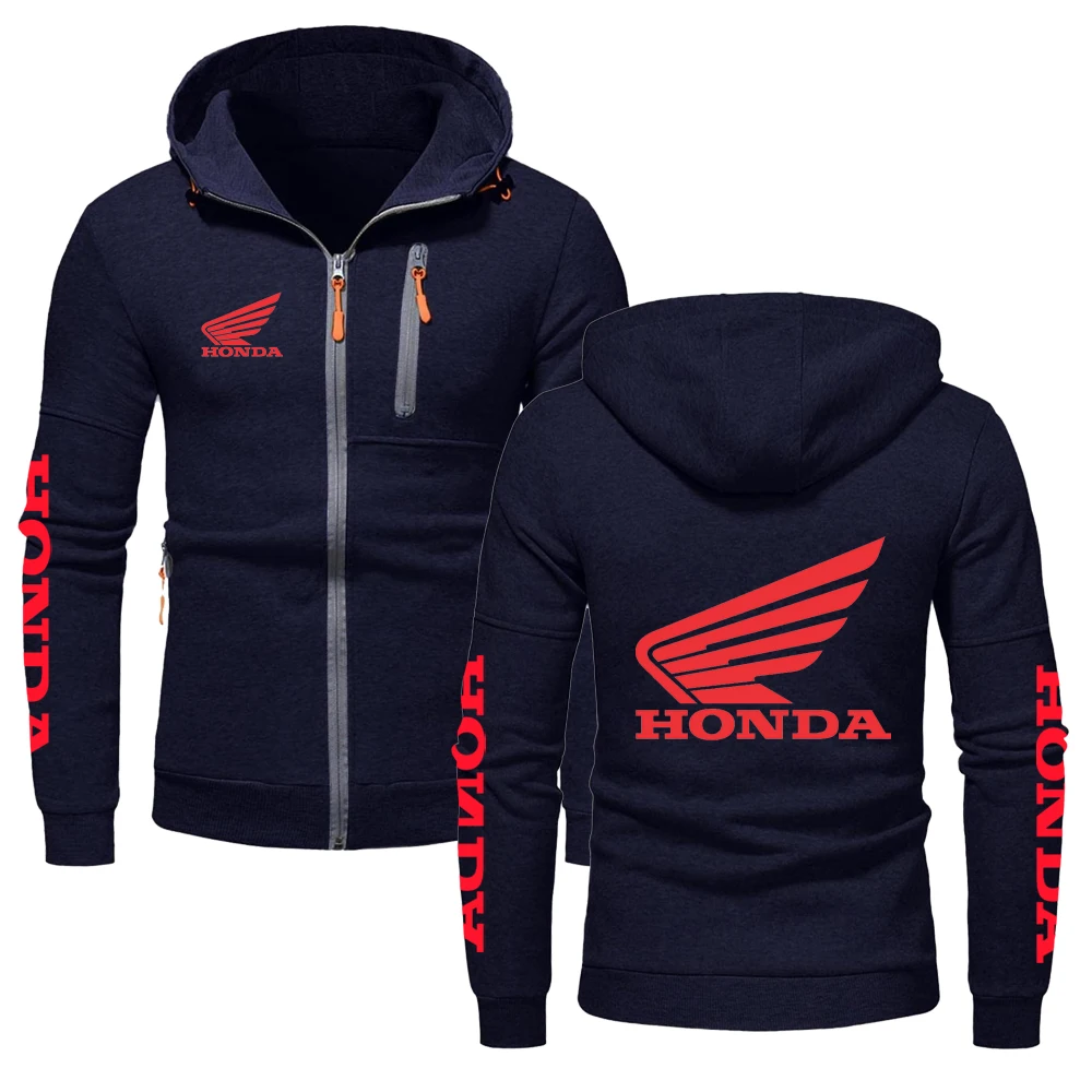 Honda logotipo corrida equipe de motocicleta dos homens zip up hoodie primavera outono moletom masculino 2025 novo casual feminino jaqueta casacos