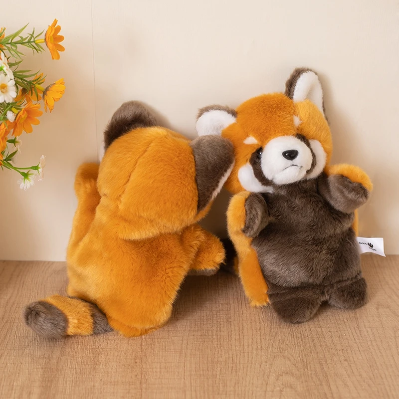 Panda rojo, muñeco de peluche suave, mapache, Cosplay, muñeco de peluche, juguetes educativos para bebés, marioneta de mano Kawaii, regalo de cumpleaños