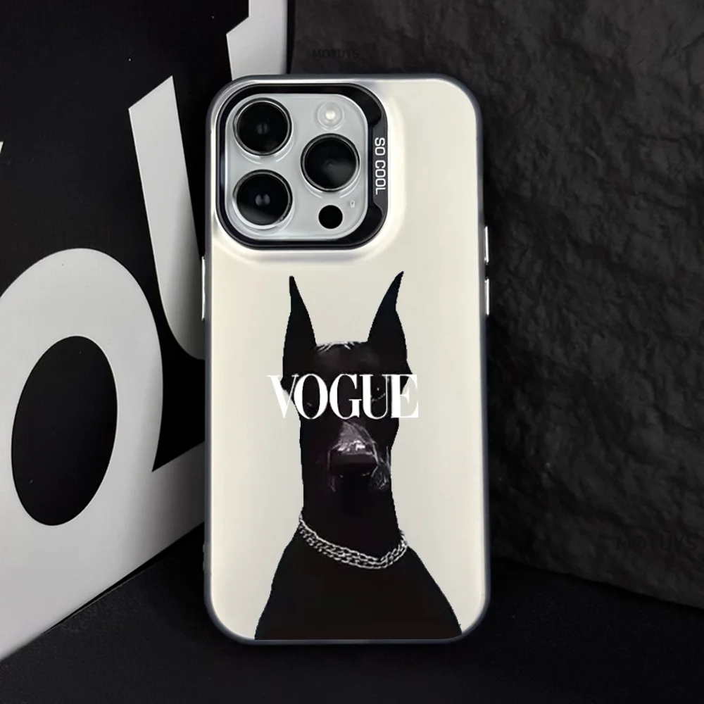Phone Case IMD-V-VOGUE-Cover Color Silver Shell For IPhone 16 15 14 13 12 11 X XR Pro Max Plus