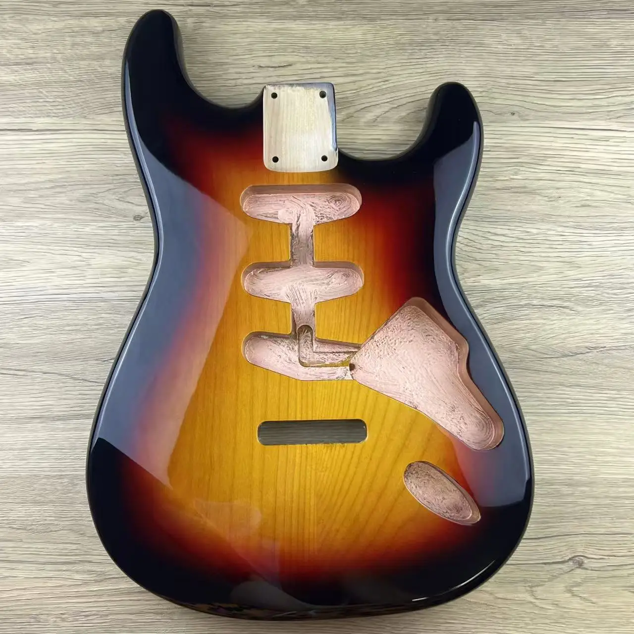 Корпус и гриф электрогитары в стиле Sunburst ST, набор из ольхи премиум-класса с накладкой, полный набор «сделай сам» для самостоятельной сборки