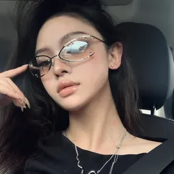 Square Y2K Women's Sunglasses Vintage Small Rectangle Lens Female hottie sun Glasses Men Retro Glasses Future technology Eyewear