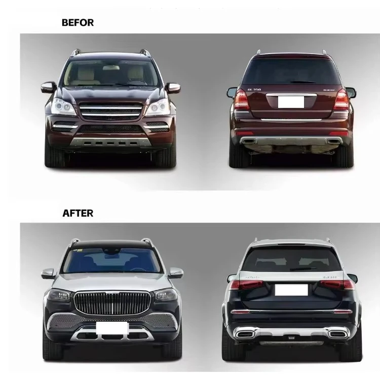 New GL X164 W164 2009-2012 High Quality Front Bolt-On Plug & Play Body Kit with Tail Lights Headlights Trunk Lid Hood Bumpers