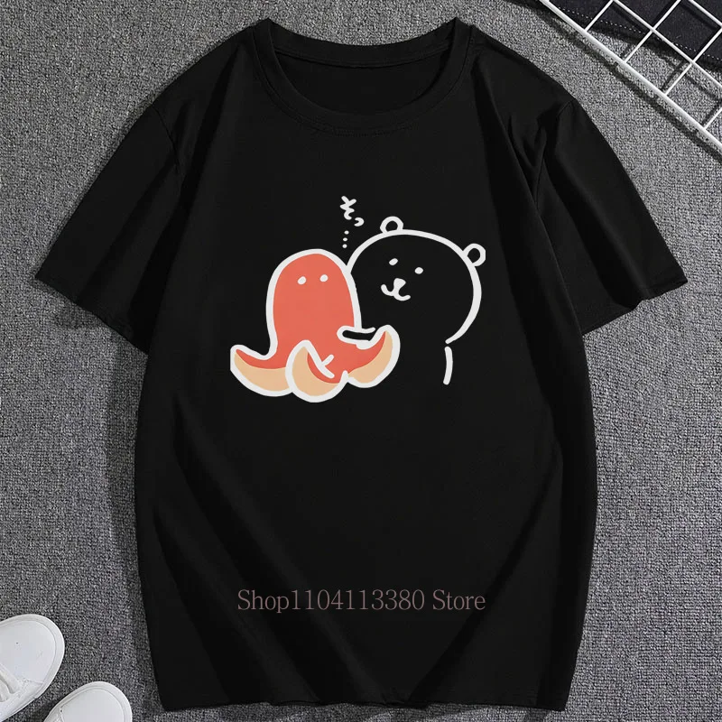 Joke Bear Print T-shirts for Women Summer Causal Fashion Korean Style High Street Y2K Tops Crew Neck Short Sleeve Comfort Tees