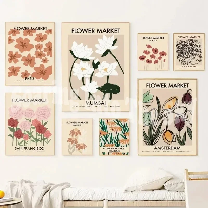 

Flower Market Abstract Matisse Art Canvas Painting Nordic Posters And Prints Wall Pictures Living Room Decoration