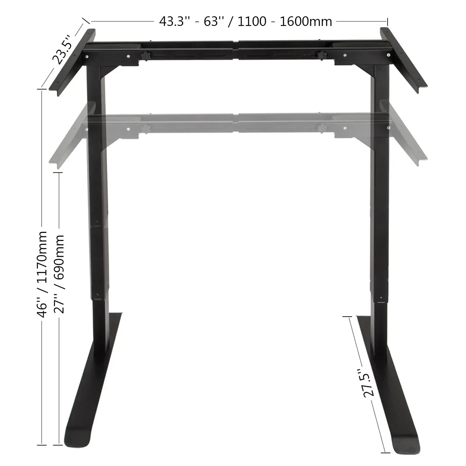 Ergonomic Office Computer Electric Height Adjustable Stand Up Standing Desk Frame Electric Lift Table Legs Office Table