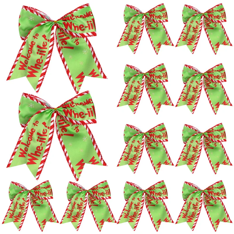 6Pcs Christmas Bows Festive Decorative Bows With Red Polka Dot Patterns For Xmas Tree Decor New Year Celebration Gift Wrapping
