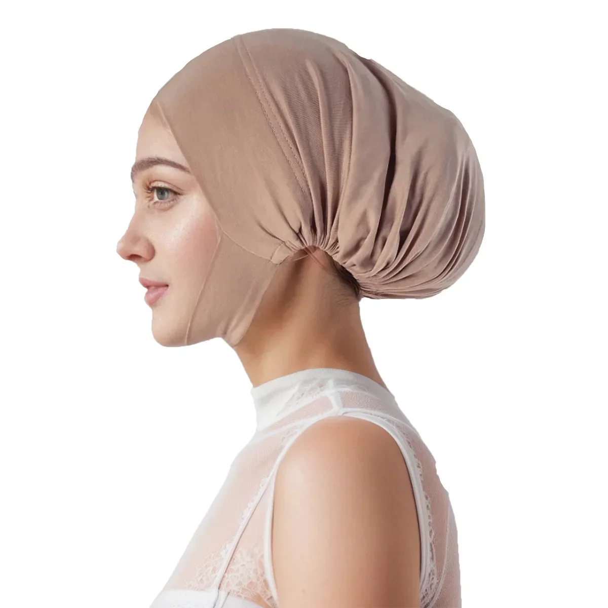 イスラム教徒の女性用アンダーキャップ、ボンネット、ターバン、ヘッドタイ、インナーヒジャブ、伸縮性ヒジャブ、イスラムヘッドスカーフ、キャップ、帽子、ビーニー、ヘッドウェア、アンダースカーフ