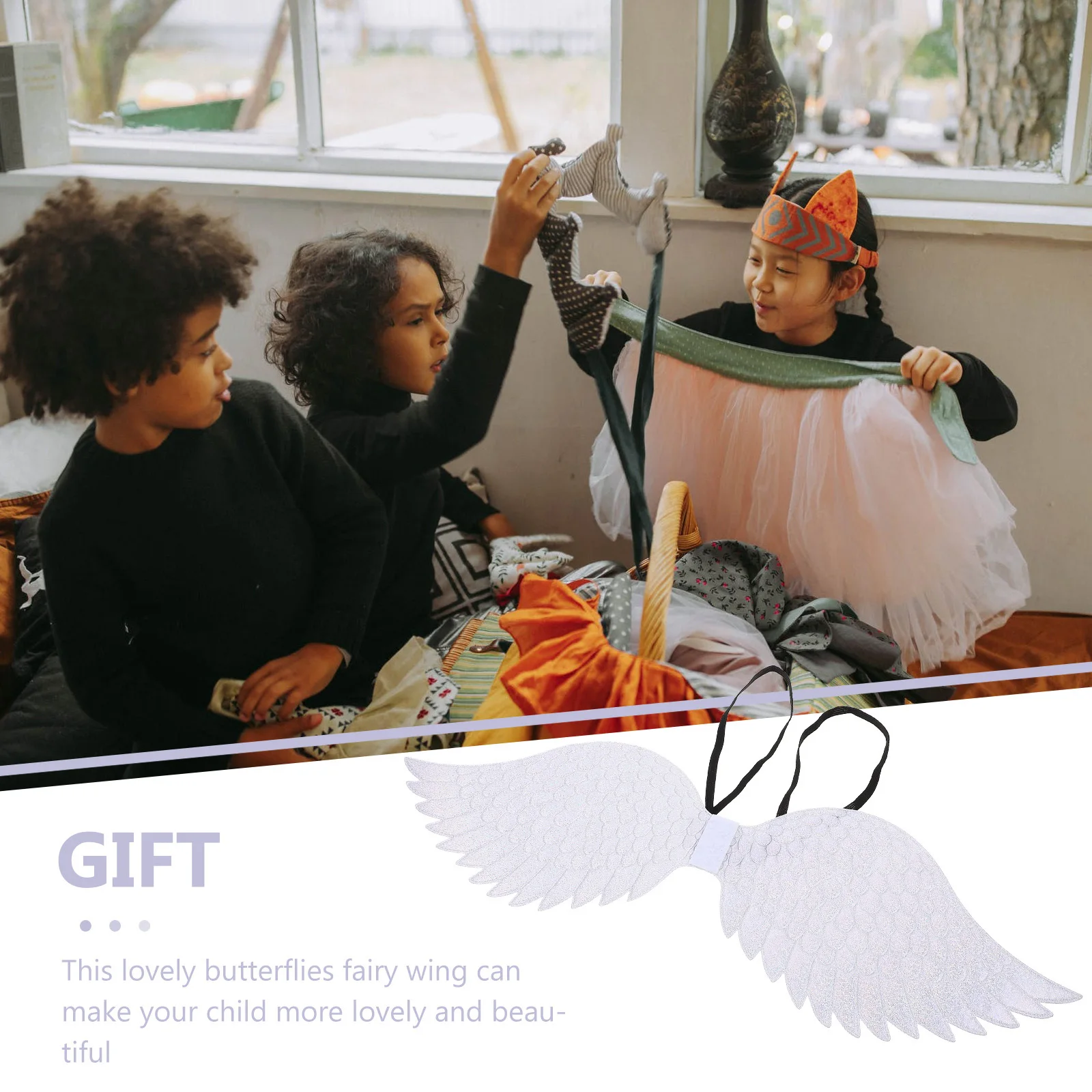 

Children Soft Cloth Costume Cosplay Prop Birthday Party Supply Party Performance Wing Decor Angle Wings Model