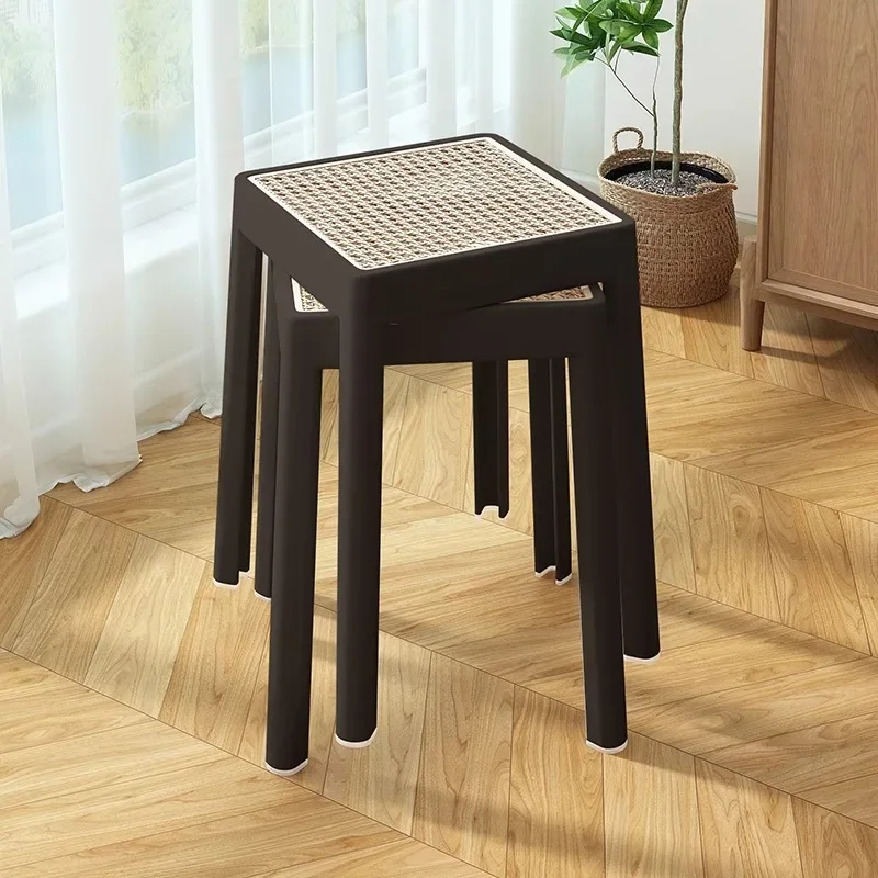 

Dining Table, Chairs, Home Leisure, Advanced Sense, Thickened Rattan, Plastic Stool, Stackable Spare Stool