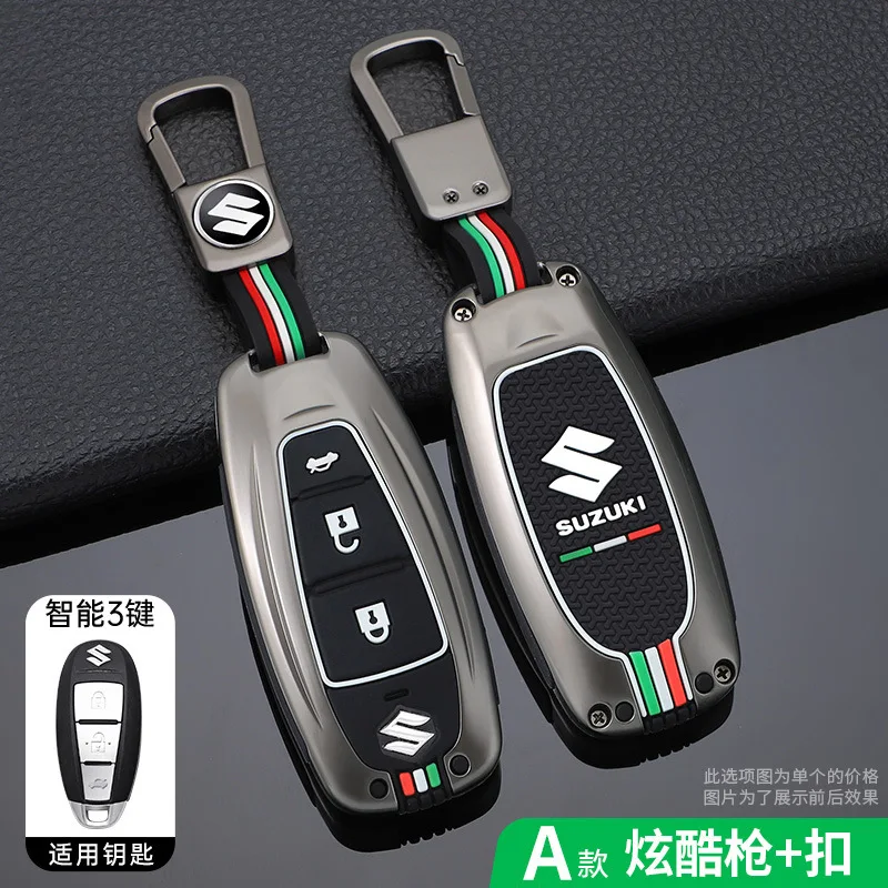 

Alloy Car Remote Key Case Cover Shell For Suzuki Vitara Swift Kizashi SX4 Ignis Baleno Ertiga Ciaz S-cross Accessory Car Sticker