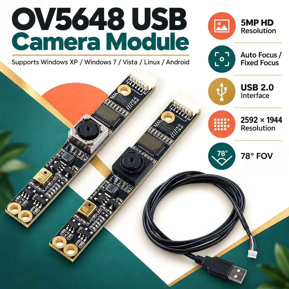 NEUES OV5648 USB-Kameramodul 78 Grad Autofokus AF mit Mikrofon 2592*1944 HD 5MP Treiberfreies UVC für Win Android IOS Linx – Detail 7