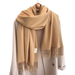 Solid Color Women Scarf Autumn Winter Vintage Tassel Scarfs Women's Winter Personality High Quality Warm Shawl Neck T800