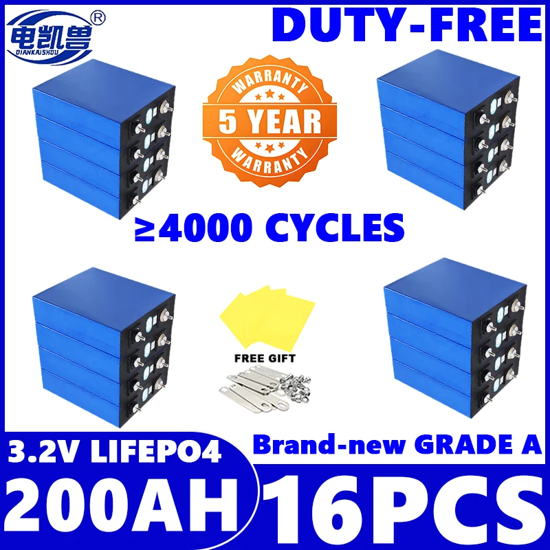 

16 шт. новый 3,2 В 320 Ач 280 Ач 340 Ач 200 Ач 120 Ач 32 Ач lifepo4 аккумулятор DIY 48 В лодка для хранения солнечной энергии бытовой аккумулятор беспошлинный