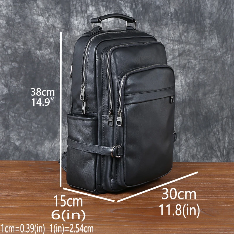Leder Doppel Schulter Baotou Schicht Rindsleder Rucksack herren Business Computer Tasche Neue Freizeit All-Match Reise Schul