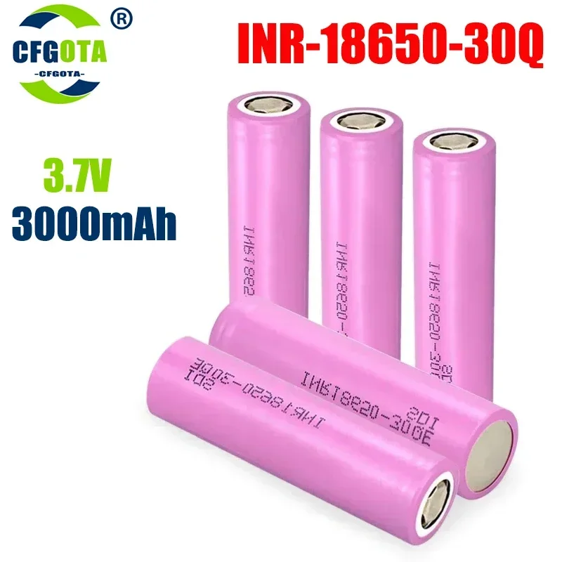 

100% Original 18650 battery 3.7V 3000mAh 30Q 18650 Rechargeable battery high-current For Flashlight batteries for 18650 Battery