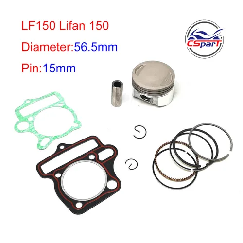 Kit de anillos de pistón LF150 150CC 56,5 MM 15MM 1P56FMJ Lifan ZongShen Kaya Xmotos Apollo orion Dirt Pit Bikes Parts
