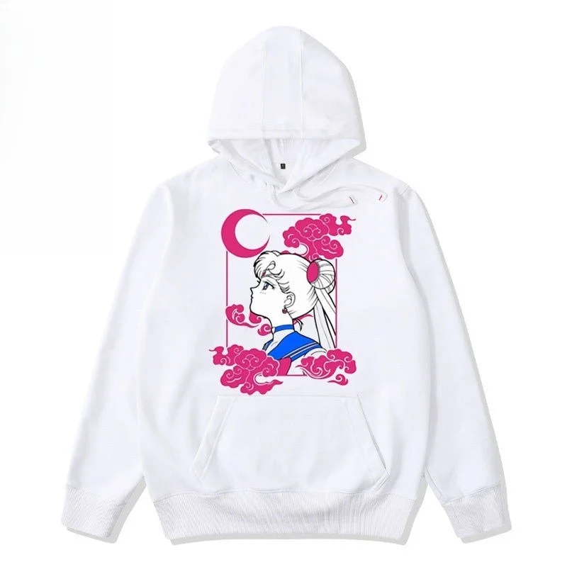 

Sailor Moon Trend Explosion Joint Hooded Sweater Moon Hare Sailor Moon Anime Peripheral Casual Jacket Men's and Women's Clothes