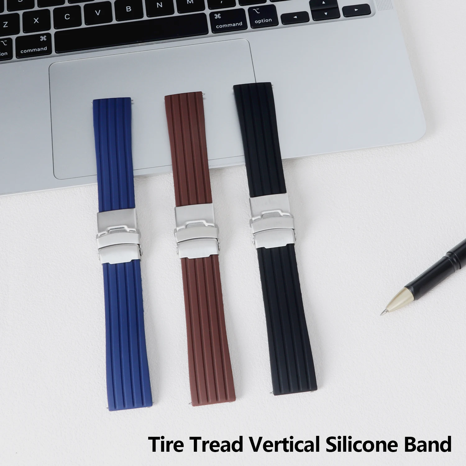 For Watches of All Brands Old Substitution Sizes 18mm 20mm 22mm 24mm Silicone Stripe Strap Four Straight Silicone Hose Strap