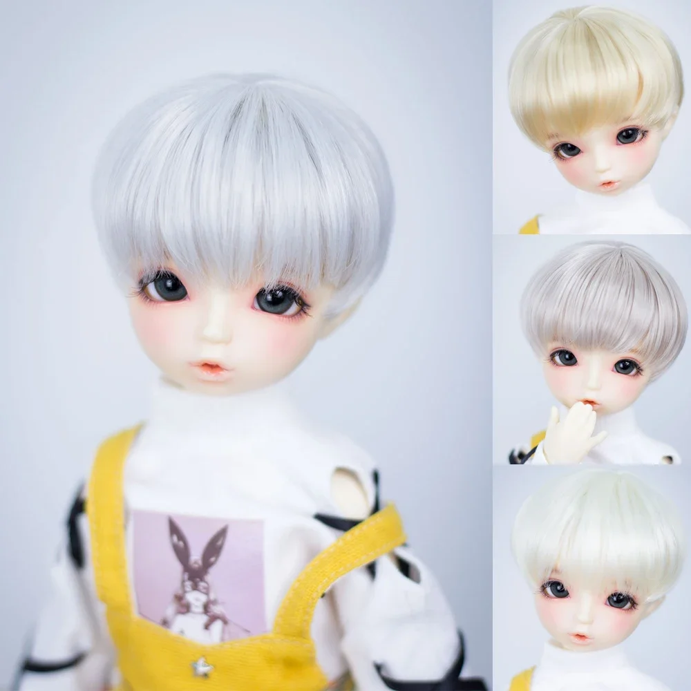 

D03-P325 детская игрушка ручной работы 1/3 1/4 1/6 кукла BJD/SD кукольный парик colr молочно-белый короткий парик 1 шт.