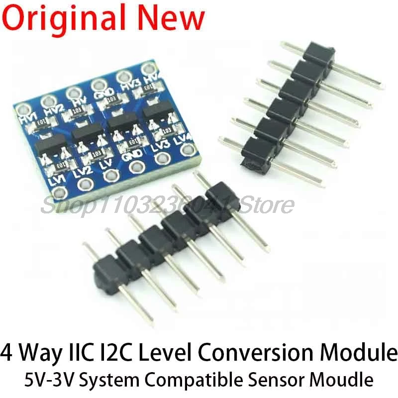 10 sztuk 4 kanały IIC I2C logiczny dźwignia poziomu dwukierunkowy moduł bezpiecznie kroki w dół konwerter poziomu 3V do 5V dla Arduino