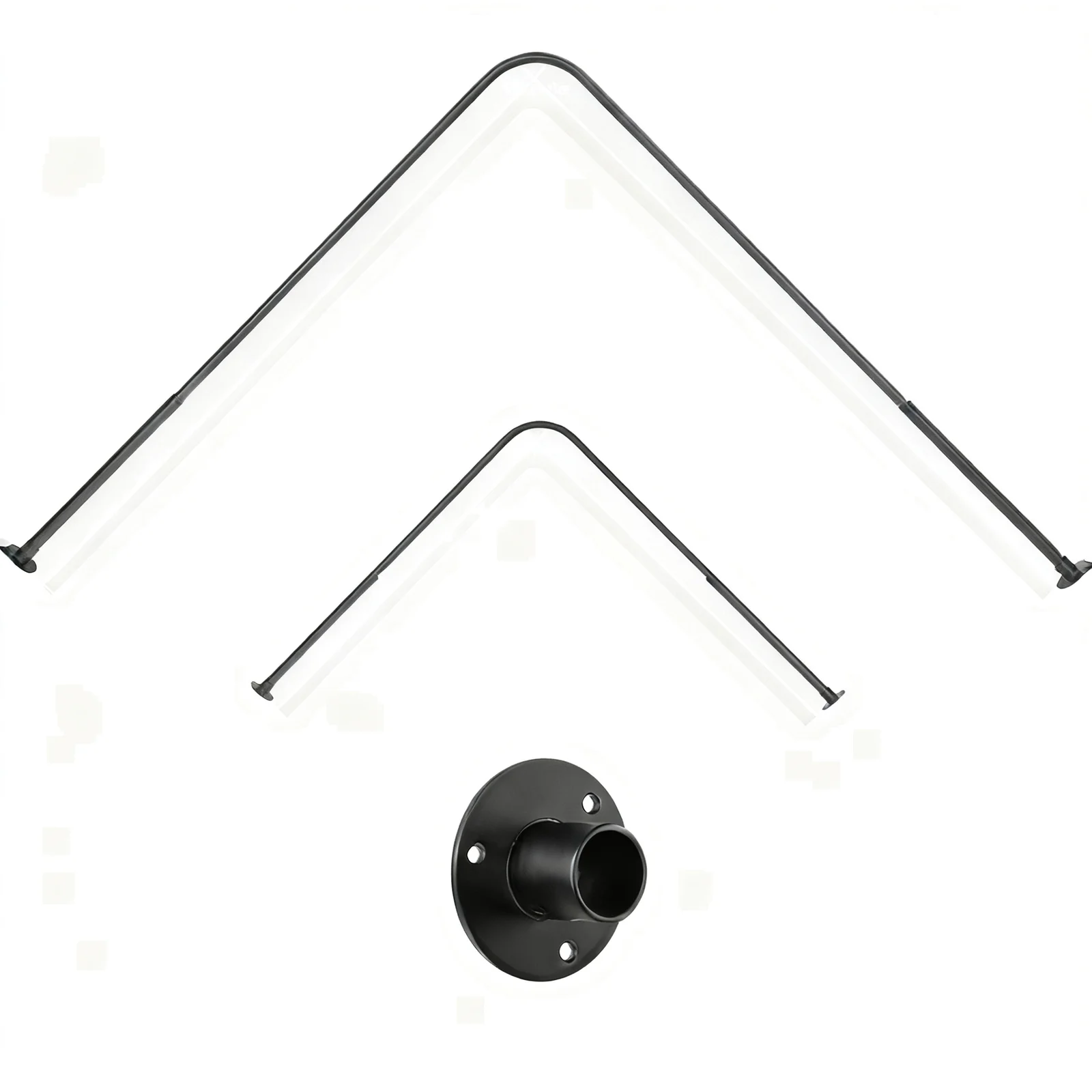 No Drill Shower Rod Stainless Steel Adjustable Tension Curtain Rod Rustproof Square Extendable