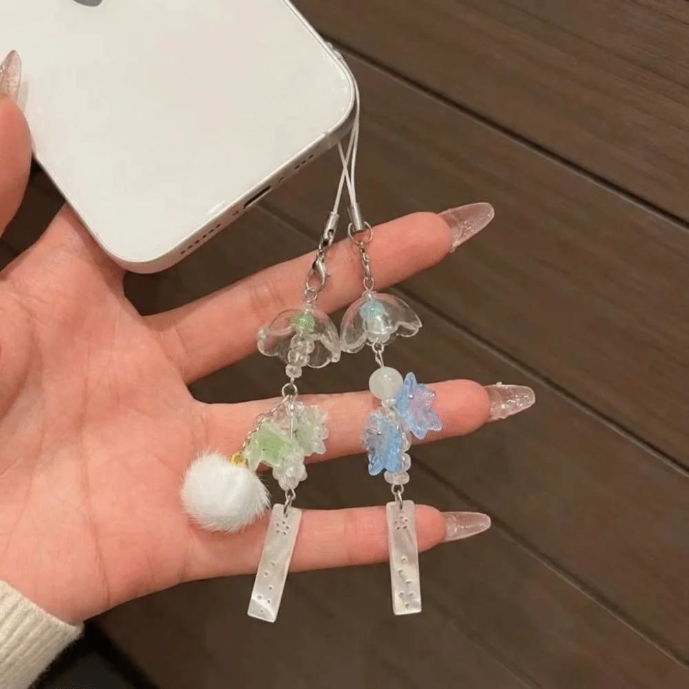 Creative Resin Jasmine Wind Chime Pendant Handmade Decorative Backpack Hanging Pendant Chinese-style Beaded Pendant Car Hanging