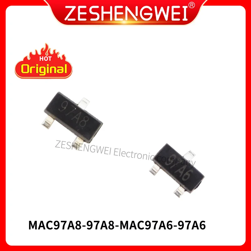 20pcs SMD SOT23 MAC97A6 MAC97A8 Silk screen 97A6 97A8 SOT-23 Triac Thyristor New Original In Stock