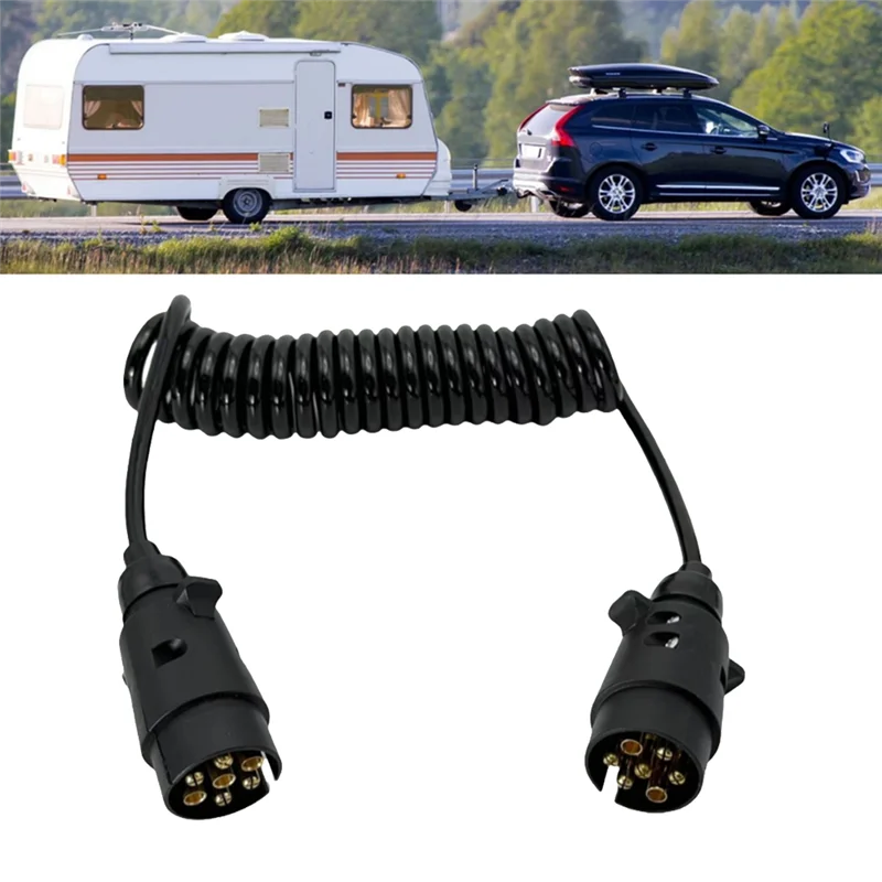 

Для европейского коммерческого автомобиля, прицепа, 12 В, пружинная проволока, 2 м, 7-жильная буксировочная спиральная проводка для автомобильных прицепов, аксессуары для кемперов