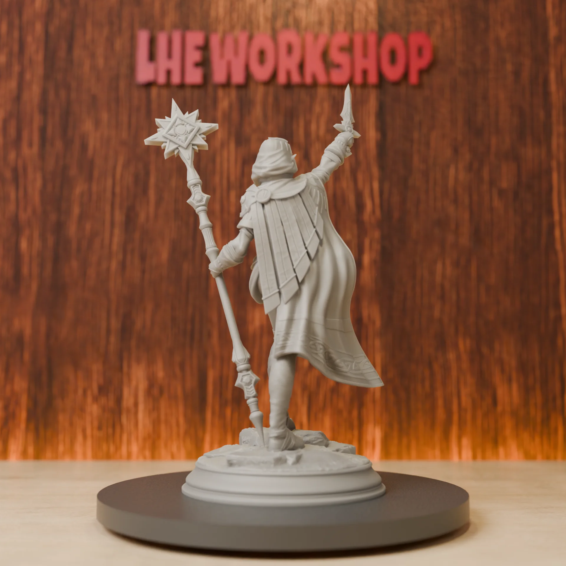 Elf Priestess Miniatures | 28mm-75mm | Resin 3D Printed DND Pathfinder Mini | Unpainted Grey