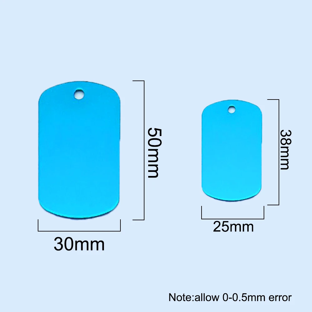 Wholesale 100PCS Hot Sale Military Pet ID Tag Blank Custom Laser Engraving Information Necklace Key Ring Accessories