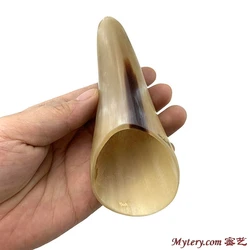 Natural Small Cattle Horn Crafts 12-13cm Guasha Treatment Tool Massage Sticks Tea Spoon