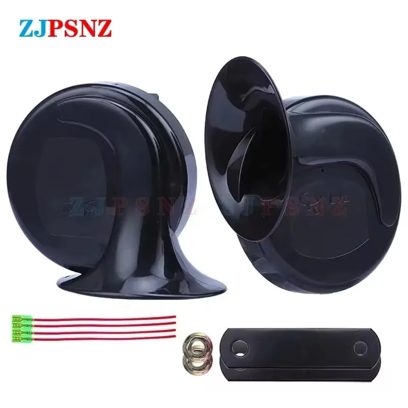 12V 24V 48V 60V 72V Car Snail Horn Electric Horn Motorcycle Scooter Truck e-Bike  Snail Horn Super Sound 410Hz 510Hz Waterproof