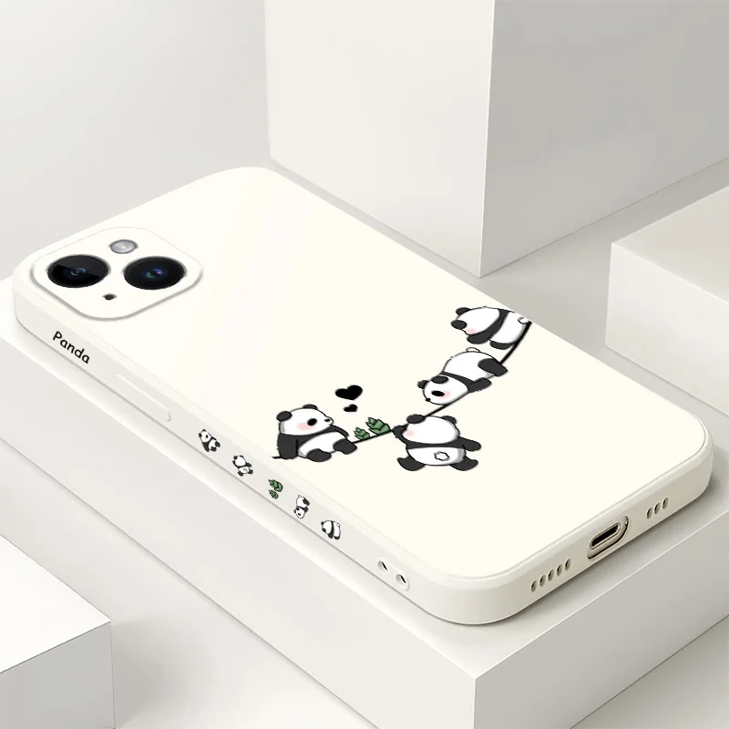 Baby Panda Phone Case For iPhone 17 17 Air 16 15 14 13 12 11 X XR XS Plus Pro Max Mini Silicone Cover