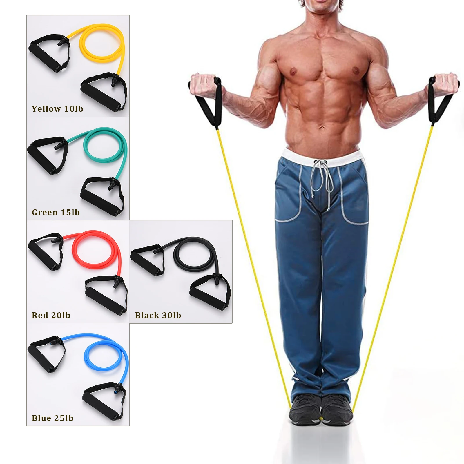 Resistance Bands With Handles, Exercise Bands, Workout Bands With Handles For Men Women, Strength Training Equipment At Home