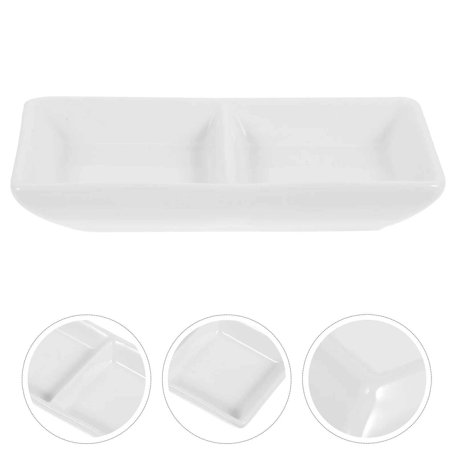 

Белый керамический лоток для хранения ювелирных изделий, держатель для колец с двумя отделениями, декоративный органайзер для домашнего комода, блюдо для хранения ювелирных изделий