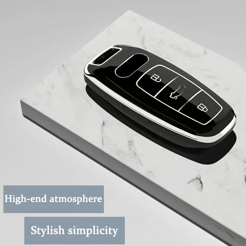 حافظة واقية من مادة البولي يوريثان الناعم لمفتاح السيارة عن بعد لهواتف أودي A3 A4 B9 A6 A7 4K A8 E-tron Q5 Q8 C8 D5 SQ8 ملحقات السيارة #4