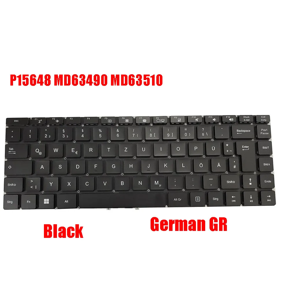 Laptop Keyboard For MEDION AKOYA P15648 MD63490 MD63510 MD63570 Black Without Frame German GR