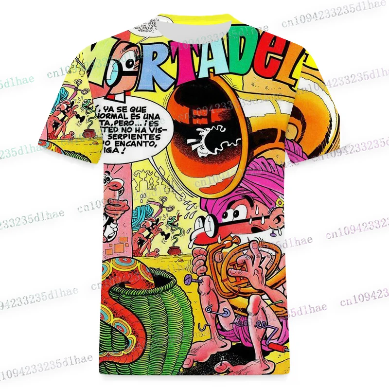 M-Mortadelo y Filemon t-shirt Mannen Vrouwen 3D Print T-shirts Harajuku Stijl T-shirt Streetwear Tops Cartoon Animatie Mannen kleding