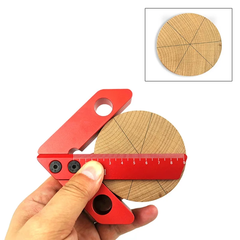A76K Circle Center Scriber per la lavorazione del legno Scriber centrale quadrato 45 gradi 90 gradi Scriber ad angolo retto Strumenti per la lavorazione del legno