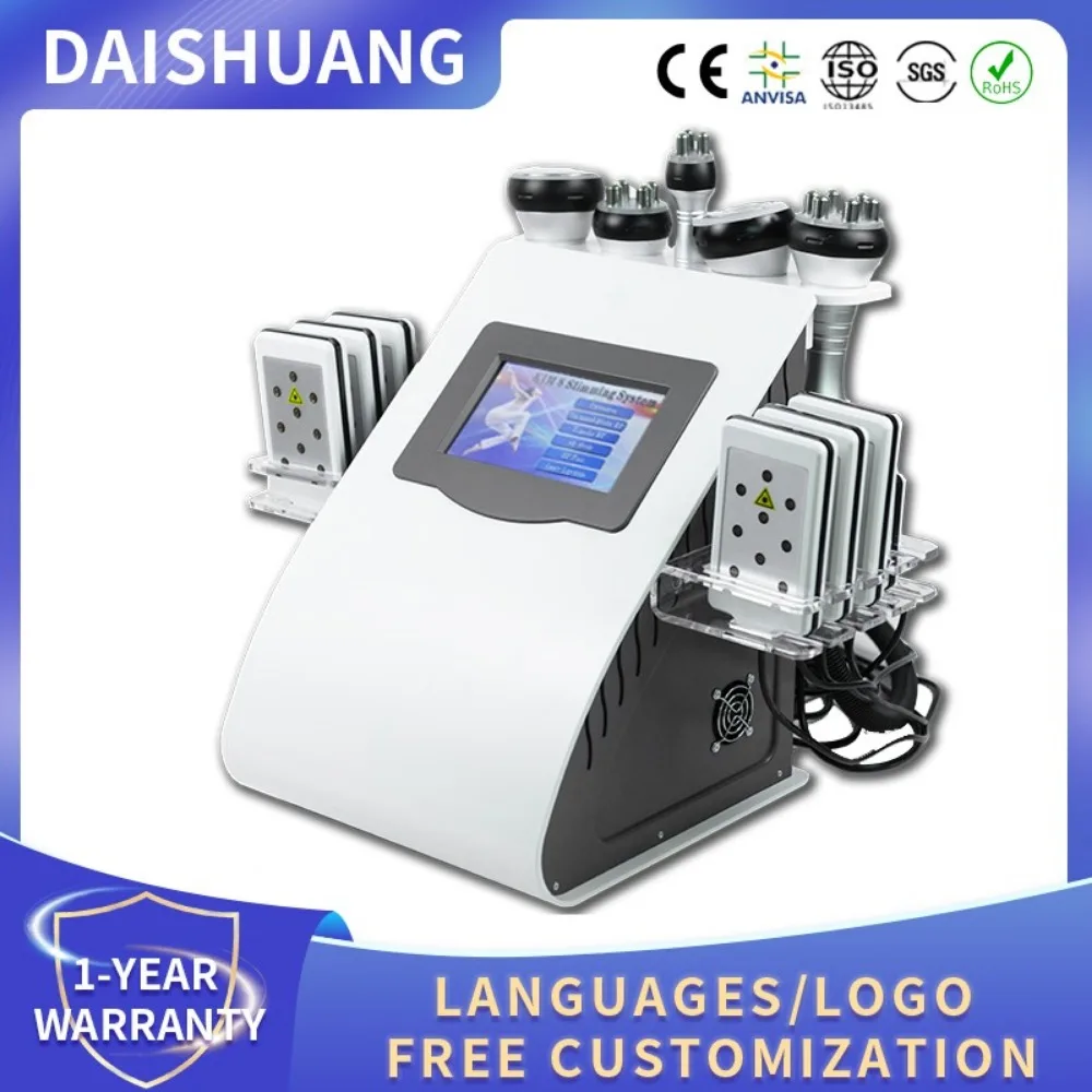 Ultrasonic40K 6in1 RF Cavitation Machine Vacuum Laser Radio Frequency Slimming Ultrasonic Cavi Lipo Liposuction Slimming Machine