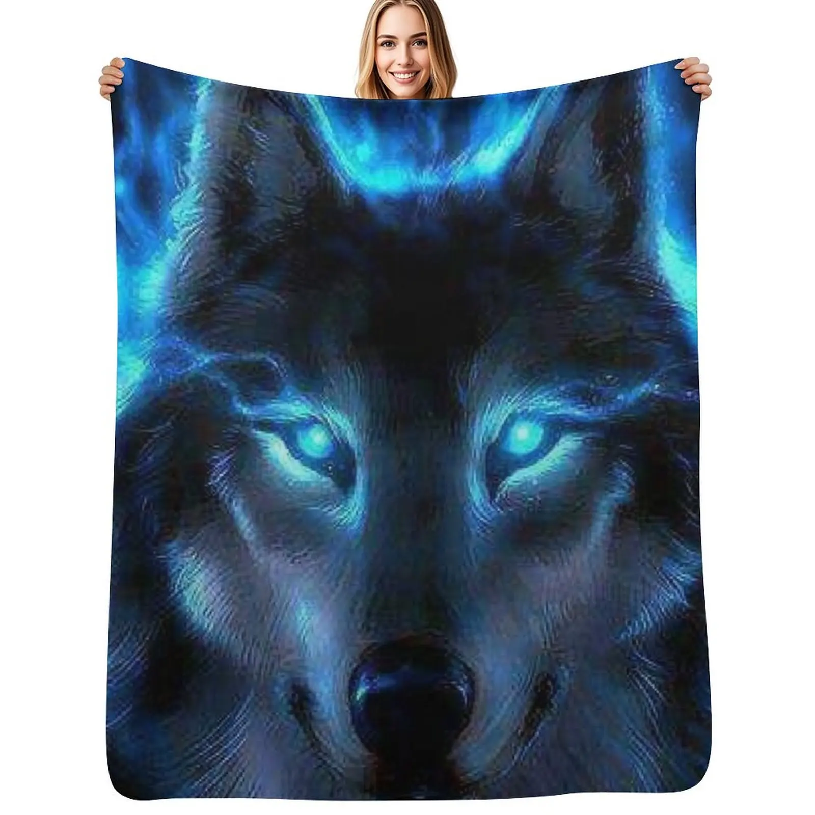 Wolf Throw Blanket Cozy Throw Blanket Birthday Gift for Him Her