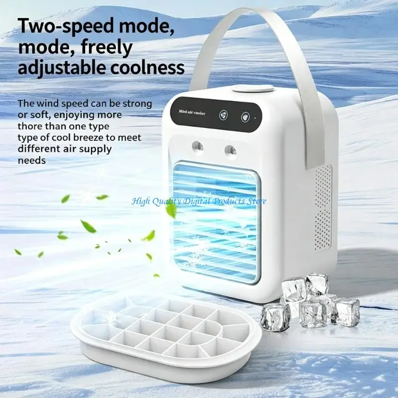 U2JE Desk Fan with ICE Tray Water and USB Cable for Office Table Use