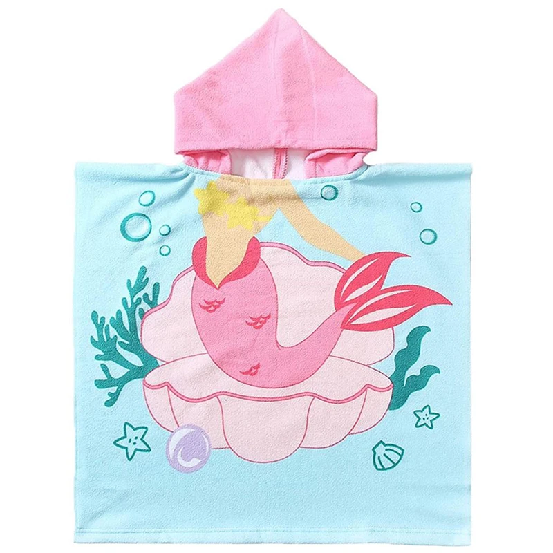 Bath Child Kid Hooded Cloak Bathrobe Towel Cartoon Cotton Beach Towel Baby Children Cartoon Bath Towel Robes Baby Accessories