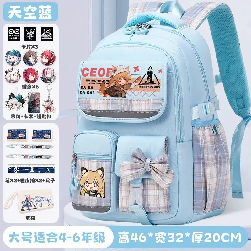 Arknights Collaboration Elementary Burden-Reducing Backpack For Girls, Large Capacity Backpack, Niche Middle School Student A