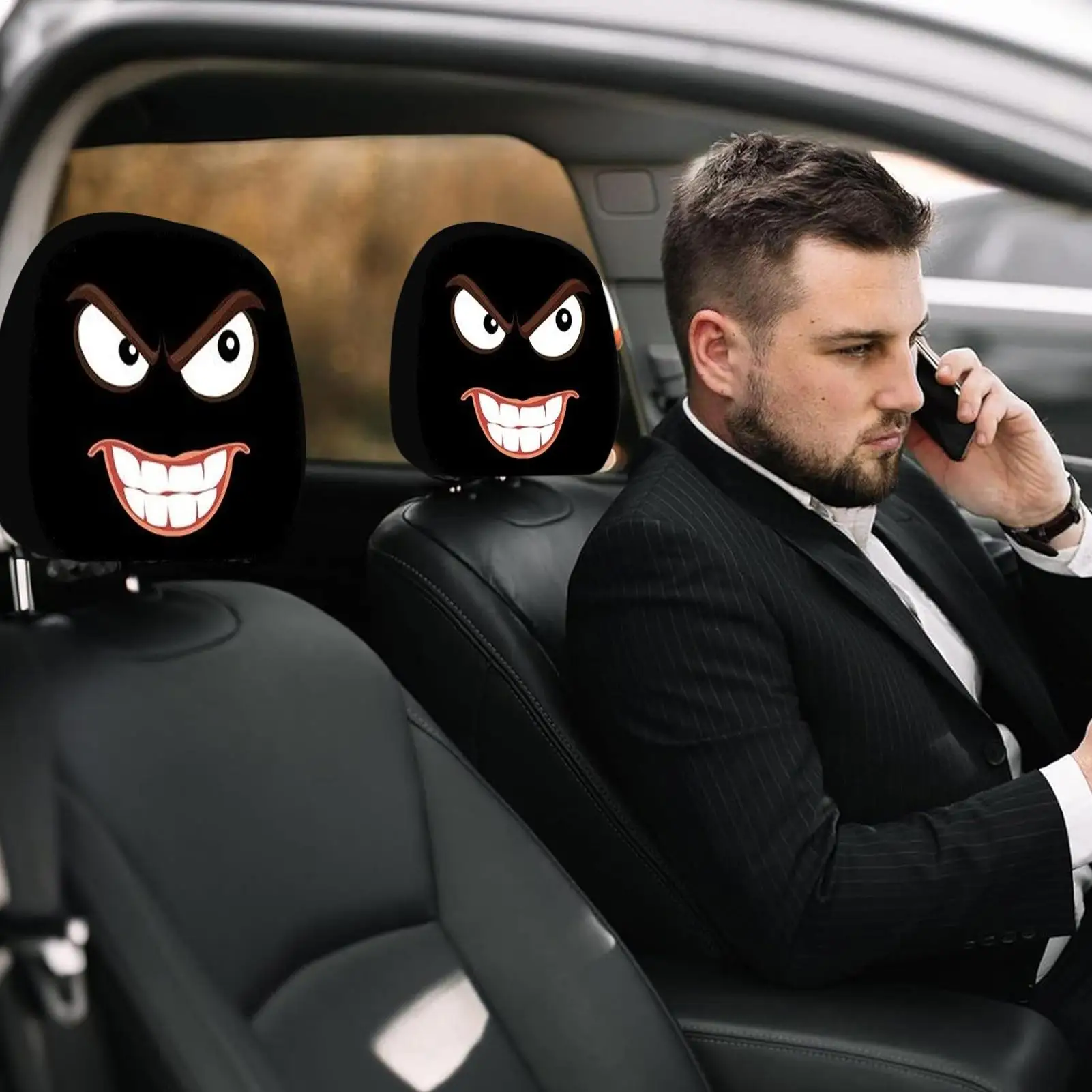 

Чехол на подголовник автомобильного сиденья, 2 предмета, защитный чехол на подголовник с мультяшным принтом, протектор, автомобильные аксессуары для мужчин и женщин, водителей